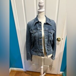 AG Adriano Goldshmied stretchy blue jean denim jacket M